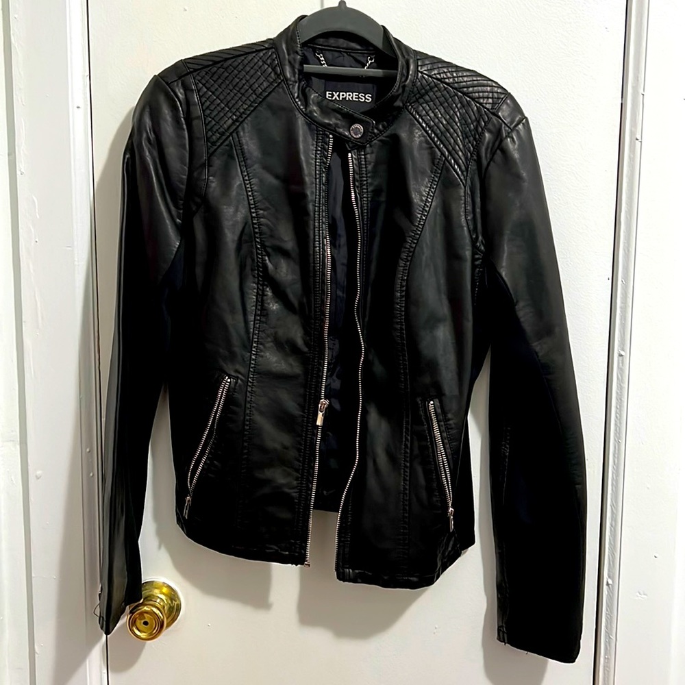 EXPRESS Leather Jacket - Black